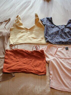 Set of 5 Natural Tone Crop or Halter Tops (various brands)